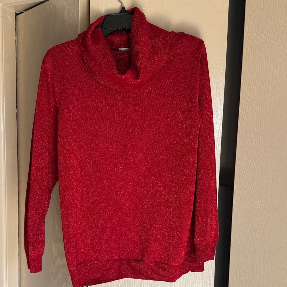 Elegant Sparkly Red Women's Sweater